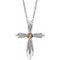 Platinum Natural Citrine Cross 16-18