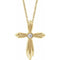 14K Yellow .06 CTW Natural Diamond Cross 16-18