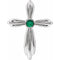 Sterling Silver Natural Emerald Cross Pendant