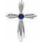 Sterling Silver Natural Blue Sapphire Cross Pendant