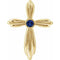 14K Yellow Lab-Grown Sapphire Cross Pendant