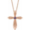 14K Rose Natural Alexandrite Cross 16-18