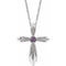 Platinum Lab-Grown Alexandrite Cross 16-18