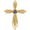 14K Yellow Natural Alexandrite Cross Pendant