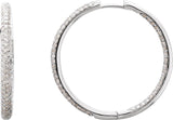 Pavé Style Inside-Outside Hinged Hoop Earrings