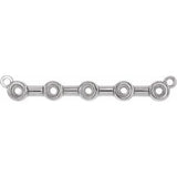 Platinum 2 mm Round Bezel Set Bar Necklace Center
