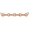 14K Rose 2 mm Round Bezel Set Bar Necklace Center