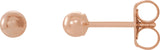 14K Rose Gold 3mm Ball Earrings