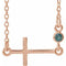 14K Rose Natural Alexandrite Sideways Cross 16-18
