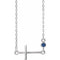 14K White Natural Blue Sapphire Sideways Cross 16-18