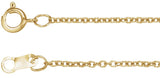 14K Yellow Gold 1 mm Adjustable Cable 16-18" Chain