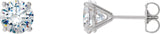 29762 / 14K White / Set / Round / Lab-Grown Diamond / Pair / 5Mm :: 1 Ctw / Si1-Si2, GH / Friction / Friction Backs Included / 4-Prong / Polished / 1 Ctw Lab-Grown Diamond 4-Prong Stud Earrings