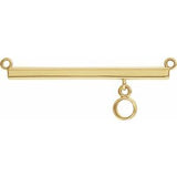 18K Yellow 3 mm Round Bezel Set Bar Necklace Center