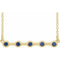 14K Yellow Lab-Grown Blue Sapphire Bezel Set Bar 18