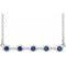 14K White Lab-Grown Blue Sapphire Bezel Set Bar 18