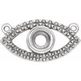 14K White Accented Evil Eye Necklace Center