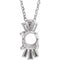 Sterling Silver 6mm Round Accented Necklace Mounting