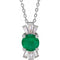 Platinum Natural Emerald & 1/6 CTW Natural Diamond 16-18