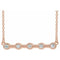 14K Rose 1/6 CTW Natural Diamond Bezel Set Bar 18