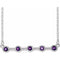 Platinum Natural Amethyst Bezel Set Bar 18