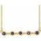 14K Yellow Natural Amethyst Bezel Set Bar 18