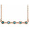 14K Rose Natural Blue Zircon Bezel Set Bar 16