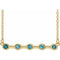 14K Yellow Natural Blue Zircon Bezel Set Bar 18