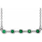 Platinum Natural Emerald Bezel Set Bar 18