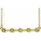 14K Yellow Natural Peridot Bezel Set Bar 18