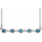 Sterling Silver Natural Aquamarine Bezel Set Bar 16