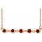14K Rose Natural Mozambique Garnet Bezel Set Bar 18