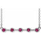Platinum Natural Pink Tourmaline Bezel Set Bar 18