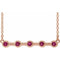 14K Rose Natural Pink Tourmaline Bezel Set Bar 18