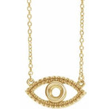 14K Yellow Accented Evil Eye 18" Necklace Mounting