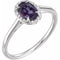 14K White 7x5 mm Lab-Grown Alexandrite & .03 CTW Natural Diamond Ring