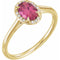 14K Yellow 7x5 mm Natural Pink Tourmaline & .03 CTW Natural Diamond Ring