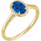 14K Yellow 7x5 mm Lab-Grown Blue Sapphire & .03 CTW Natural Diamond Ring