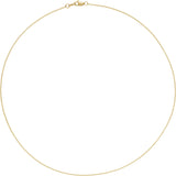 18K Yellow Gold 1mm Cable 18" Chain