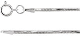 Sterling Silver 1.5 mm Diamond-Cut Snake 20" Chain