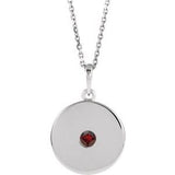 Platinum Natural Mozambique Garnet Disc 16-18" Necklace