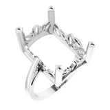 18K X1 White 16x12 mm Emerald Ring Mounting