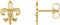 14K Yellow Gold Fleur-de-lis Earrings