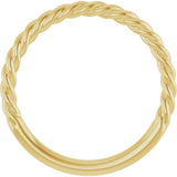14K Yellow Gold 1.7mm Rope Ring Size 7