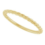 14K Yellow Gold 1.7mm Rope Ring Size 7
