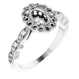 Platinum 7x5 mm Oval Halo-Style Ring Mounting