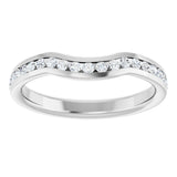 14K White Gold 1/3 CTW Natural Diamond Contour Band
