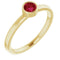 14K Yellow 4mm Natural Ruby Ring