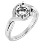 14K White 6.5mm Round Ring Mounting