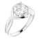 10K White 7mm Round Ring Mounting