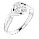 Sterling Silver 5.2mm Round Ring Mounting